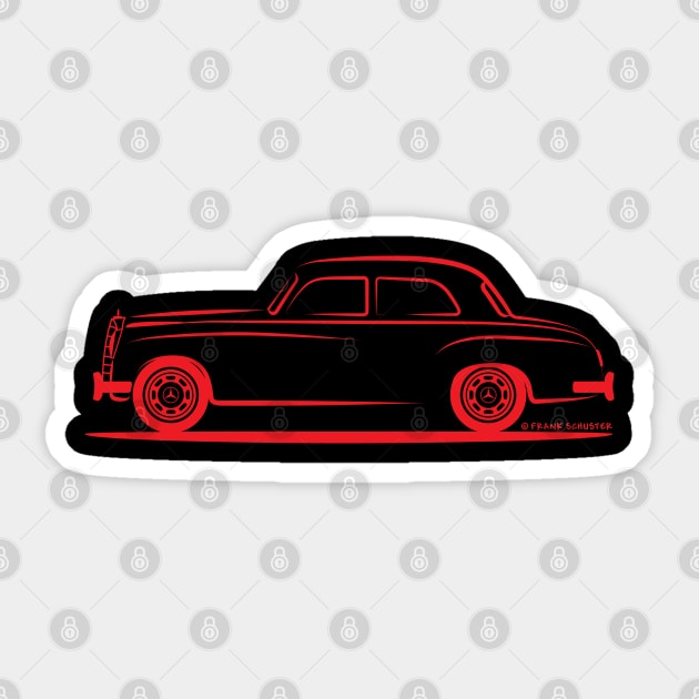 Mercedes Benz Ponton W120 Sedan Sticker by PauHanaDesign